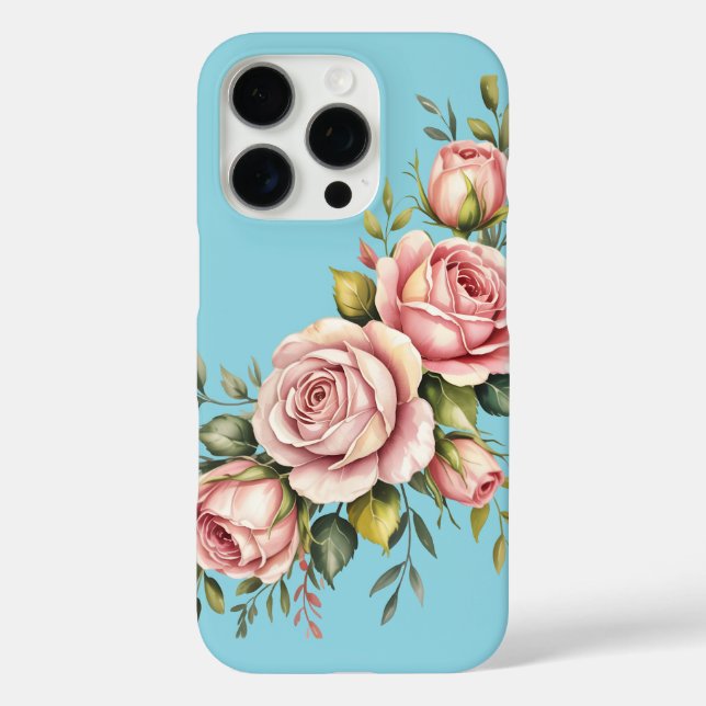 Rosa Blush-Garten – Florales Aquarell Case-Mate iPhone Hülle (Rückseite)
