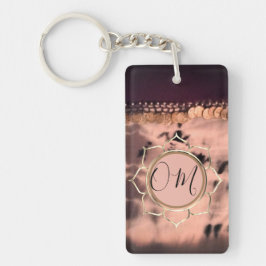 Rosa Blush Gefärbte Krawatte OM Lotus Schlüsselanhänger