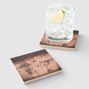 Rosa Blush Gefärbte Krawatte OM Lotus Steinuntersetzer