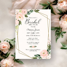 Rosa Blush Geometric Bridal Brunch Einladung