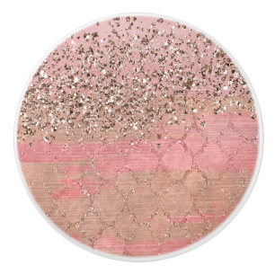 Rosa Blush Glitzer marokkanische Prinzessin Glam Keramikknauf
