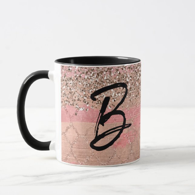 Rosa Blush Glitzer marokkanische Prinzessin Glam Tasse (Links)