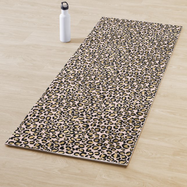 Rosa Blush Gold Leopard Print Yogamatte (Beispiel)