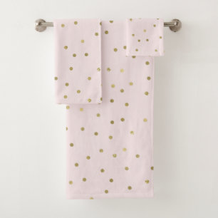 Rosa Blush Gold Sparkle Confetti Badhandtuch Set