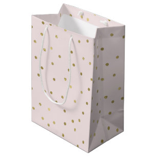 Rosa Blush Gold Sparkle Confetti Mittlere Geschenktüte