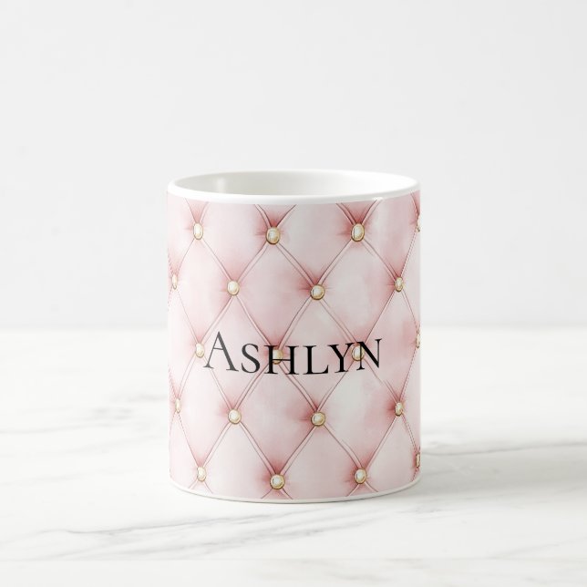 Rosa Blush Gold Tufts Kaffeetasse (Mittel)