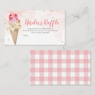 Rosa Blush Ice Cream Undies Raffles Brautparty Begleitkarte