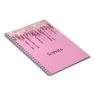 Rosa Blush Ice Creme Glitzer Tropfen Personalisier Notizblock