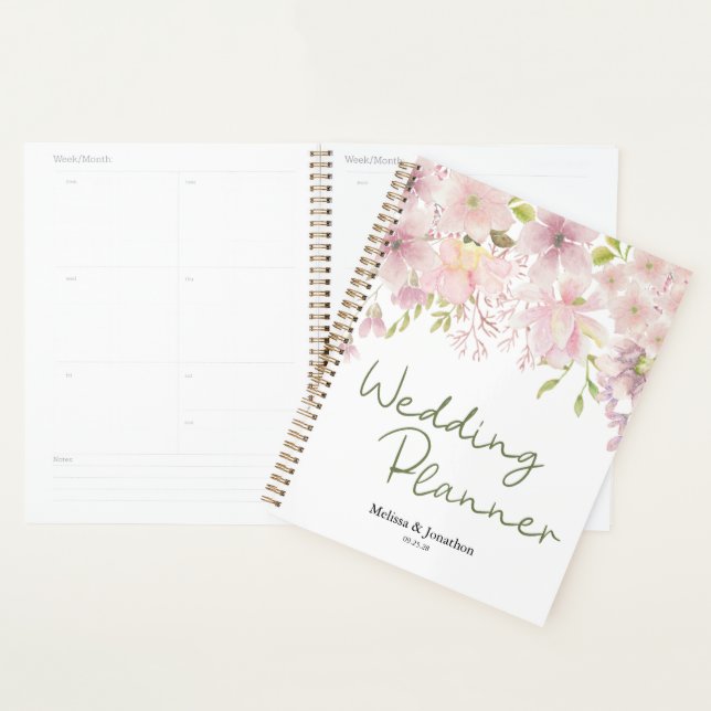 Rosa Blush Magnolia Bloral Wedding Planner Planer (Anzeige)