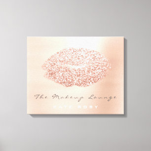 Rosa Blush Makeup Artist Beauty Gray Kiss Lift Leinwanddruck