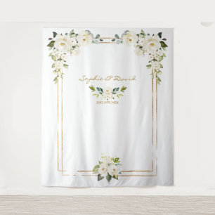 Rosa Blush Peonies Gold Bloom Foto Stand Hochzeit Wandteppich