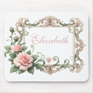Rosa Blush Pink mit individuellem Namen Mousepad