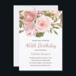 Rosa Blush Rose Gold 40. Geburtstag Party Einladun Einladung<br><div class="desc">Pink Blush Rose Gold 40h Geburtstagsparty Einladung Siehe Matching Kollektion In Nest und Nest Store</div>