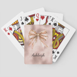 Rosa Blush Rose Gold Bow Spielkarten
