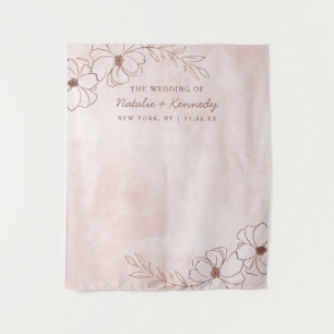 Rosa Blush & Rose Gold Foil Foto Stand Hintergrund Wandteppich