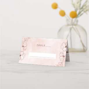 Rosa Blush & Rose Gold Foil Wedding Tischnummer Platzkarte