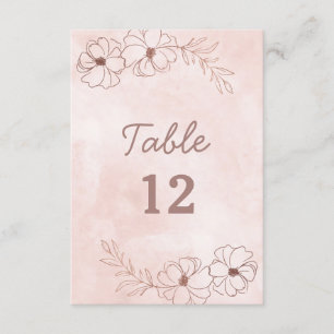 Rosa Blush & Rose Gold Foil Wedding Tischnummern