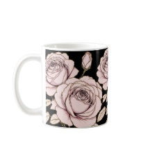 Rosa Blush-Rosen-Blumen-Tasse