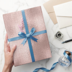 Rosa Blush Rosen Gold Geburtstag Geschenkpapier