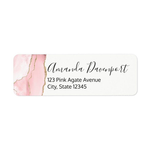 Rosa Blush Tor mit Gold Ribbon Elegant (Vorne)