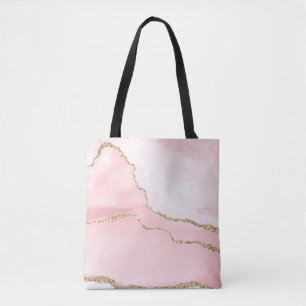Rosa Blush Tor mit Gold Ribbon Elegant