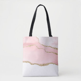 Rosa Blush Tor mit Gold Ribbon Elegant