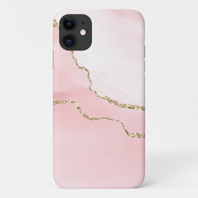 Rosa Blush Tor mit Gold Ribbon Elegant Case-Mate iPhone Hülle (Rückseite)