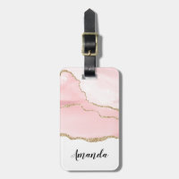 Rosa Blush Tor mit Gold Ribbon Elegant