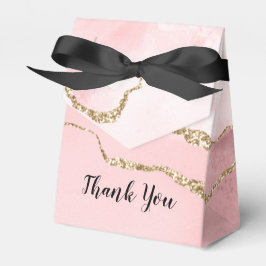 Rosa Blush Tor mit Gold Ribbon Elegant Geschenkschachtel