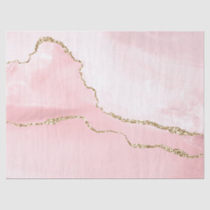 Rosa Blush Tor mit Gold Ribbon Elegant Seidenpapier