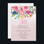 Rosa Blush Tropical Watercolor 30. Geburtstag Einladung<br><div class="desc">Rosa Blush Tropical Watercolor 30. Geburtstagsfeier Einladung Siehe Matching Collection in Niche and Nest Store</div>