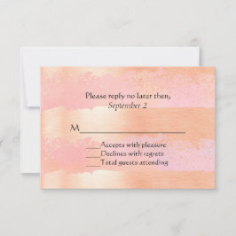 Rosa Blush und Gold Romance Wedding RSVP Card