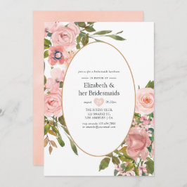 Rosa Blush und Rose Gold Bridesmaiers Luncheon Einladung