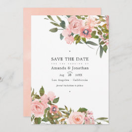 Rosa Blush und Rose Gold Floral Wedding Foto Save The Date