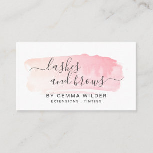 Rosa Blush Watercolor Lash & Brow Services Visitenkarte