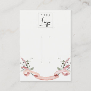 Rosa Blush Wildblume Ribbon Logo Haarclip-Display Visitenkarte