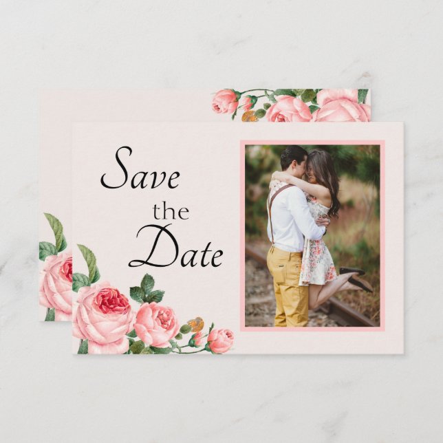 Rosa Blushing Save The Date (Vorne/Hinten)