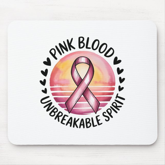Rosa Blut Unzerbrechlicher Geist Rosa Bronchialbru Mousepad (Vorne)