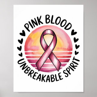 Rosa Blut Unzerbrechlicher Geist Rosa Bronchialbru Poster