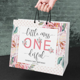 Rosa Blüte 1. Geburtstagsglanz Große Geschenktüte