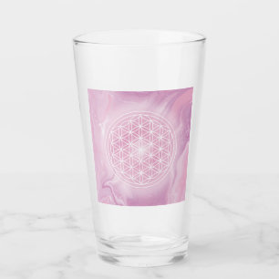 rosa, Blüte des Lebens, sakrale Geometrie, Mandala Glas