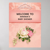 Rosa Blüte & Diamond Tiara Princess Baby Dusche