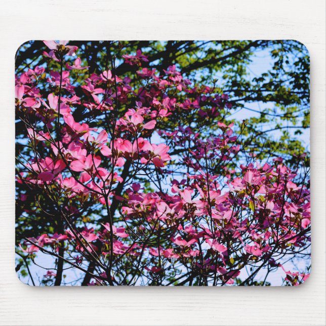 Rosa Blüte Dogwood Mousepad (Vorne)