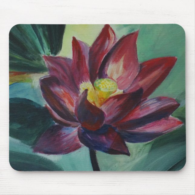 Rosa Blüte Lotus Blume Mousepad (Vorne)