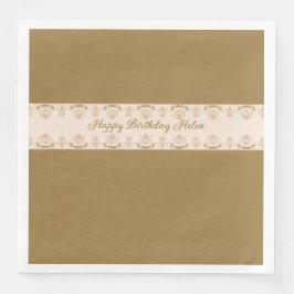 Rosa Blüte mit Taupe Extravagant Serviette