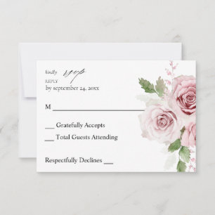 Rosa Blüte ni Mahlzeiten UAWG RSVP Karte