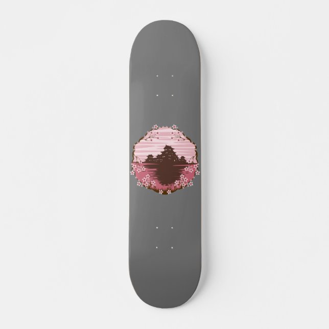 Rosa Blüte Skateboard (Vorne)