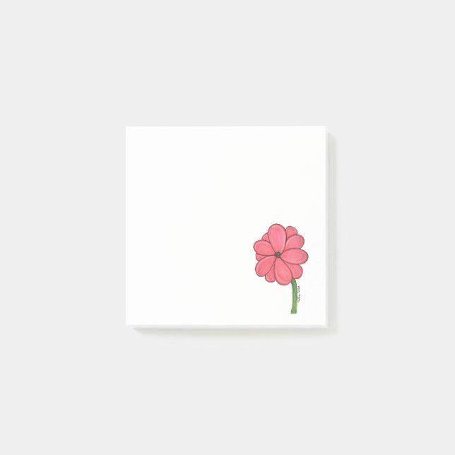 Rosa Blüte Voll Post-it Klebezettel (Vorderseite)
