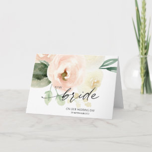 Rosa Blüte zu meiner Braut an unserem Hochzeitstag Karte