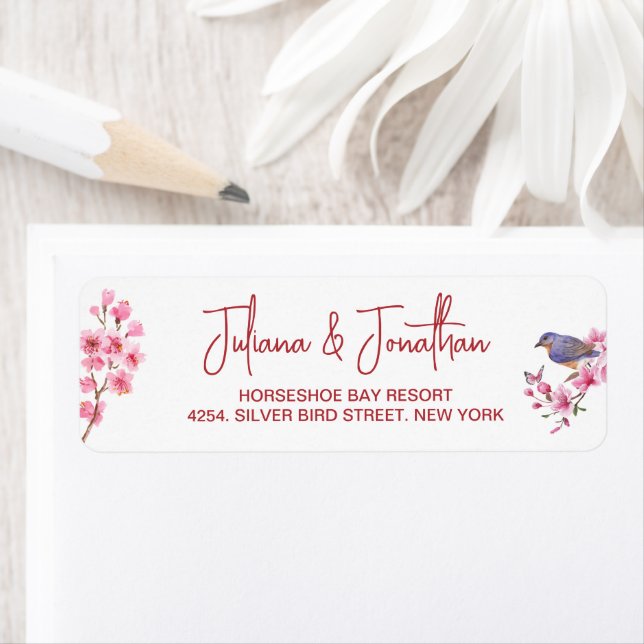 Rosa Blüten Blume Wasserfarbene feminine Hochzeit (Insitu)